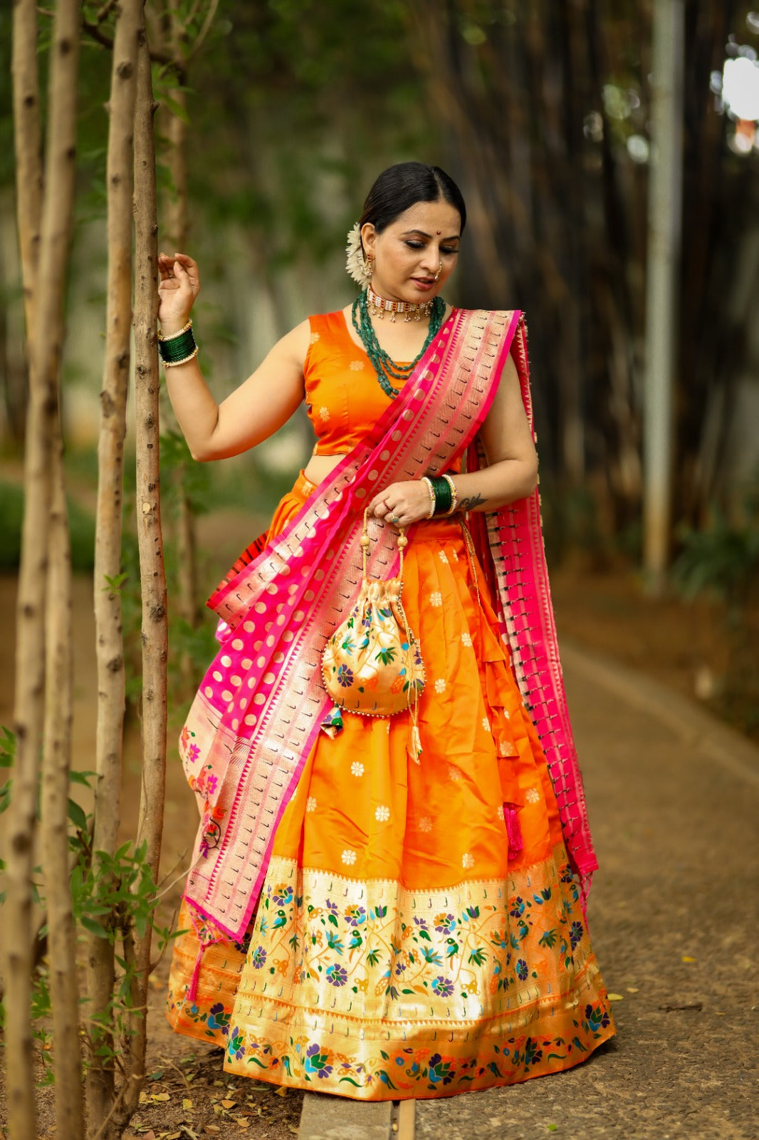 Attractive Silk Paithani Work Lehenga Choli