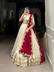 Bridesmaid Special Vichitra Silk Sequence & Embroidery Work Lehenga Choli