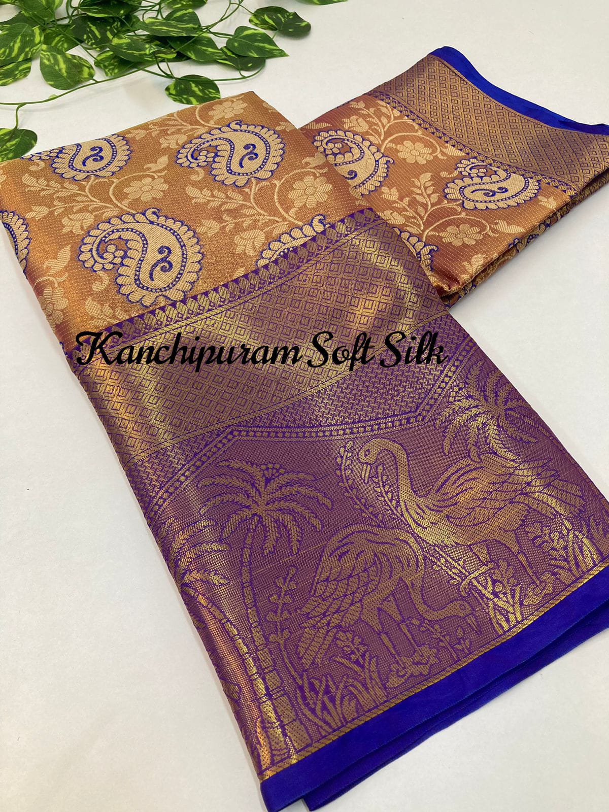 Kanjiviram Silk Zari Weaving With Peacock Designer Saree