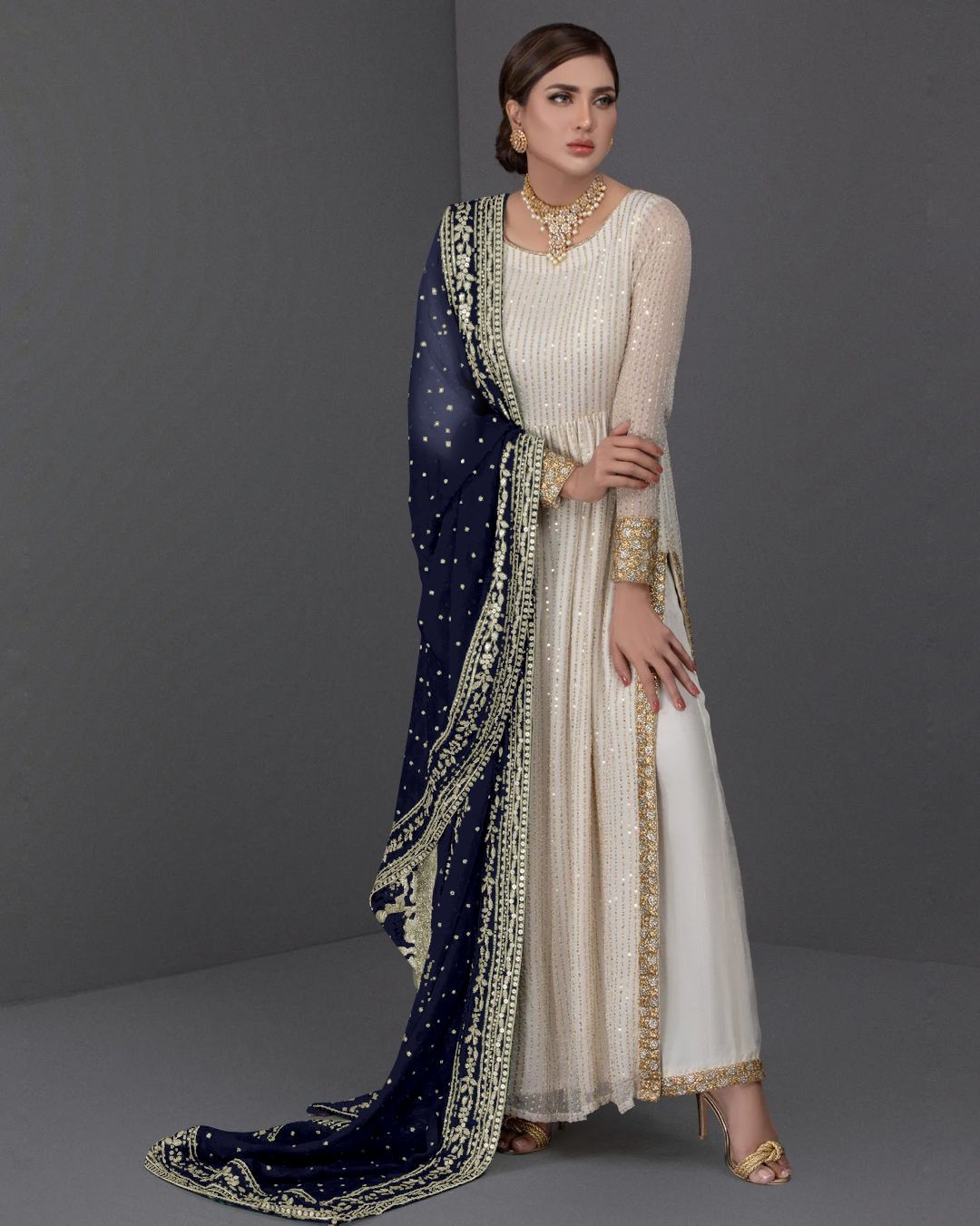 Amazing Heavy Embroidery Sequence Work Gown