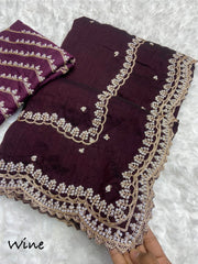 Attractive Vichitra Silk Saree