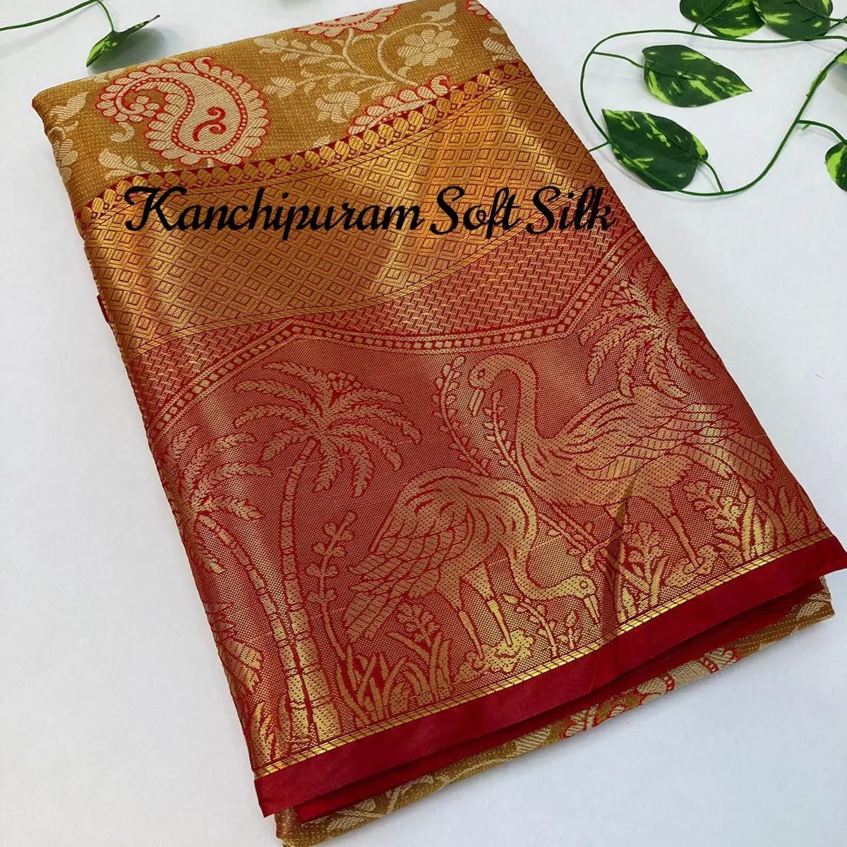 Kanjiviram Silk Zari Weaving With Peacock Designer Saree