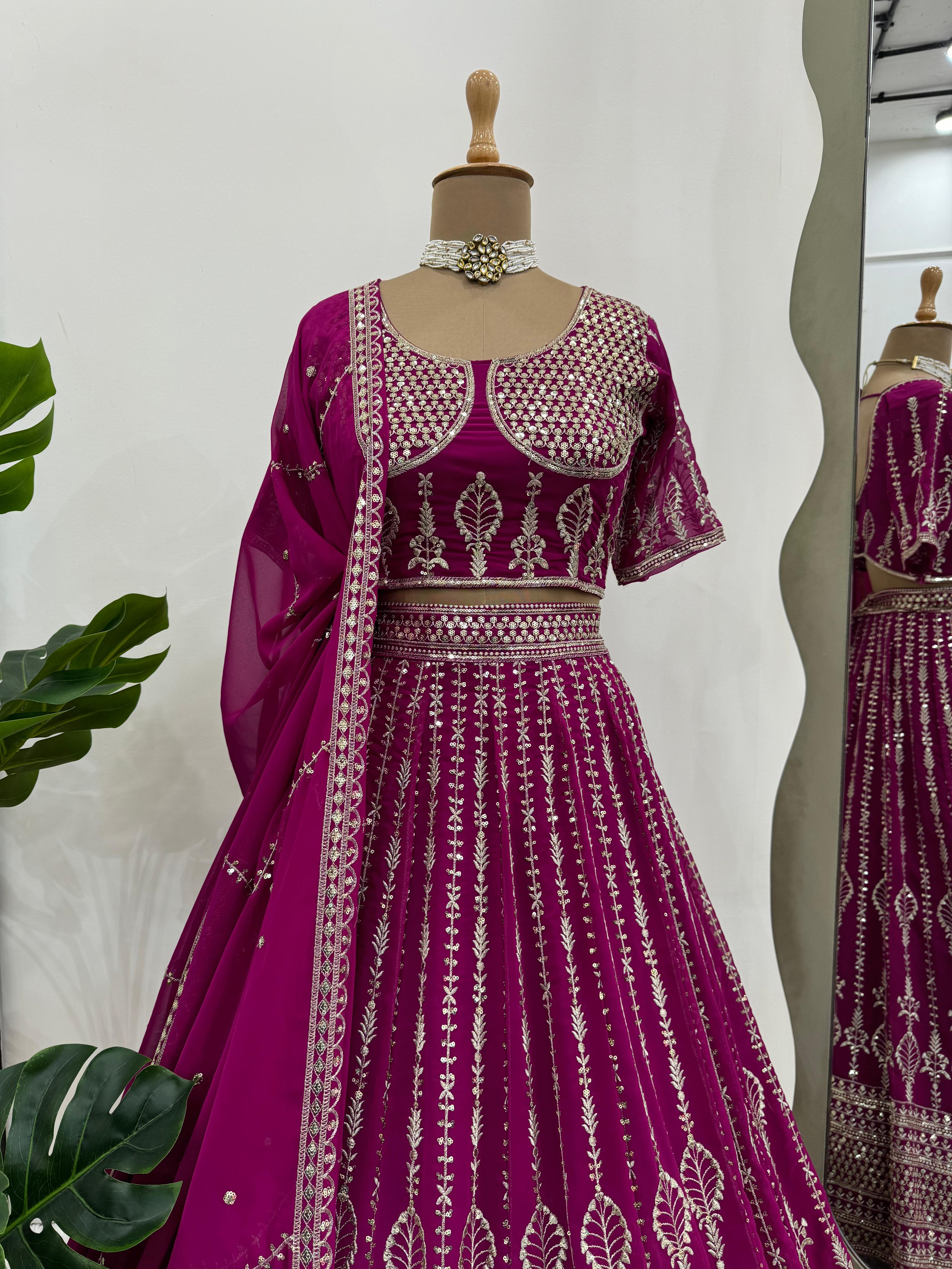 Party wear Georgette Thread & Sequence Work Lehenga Choli