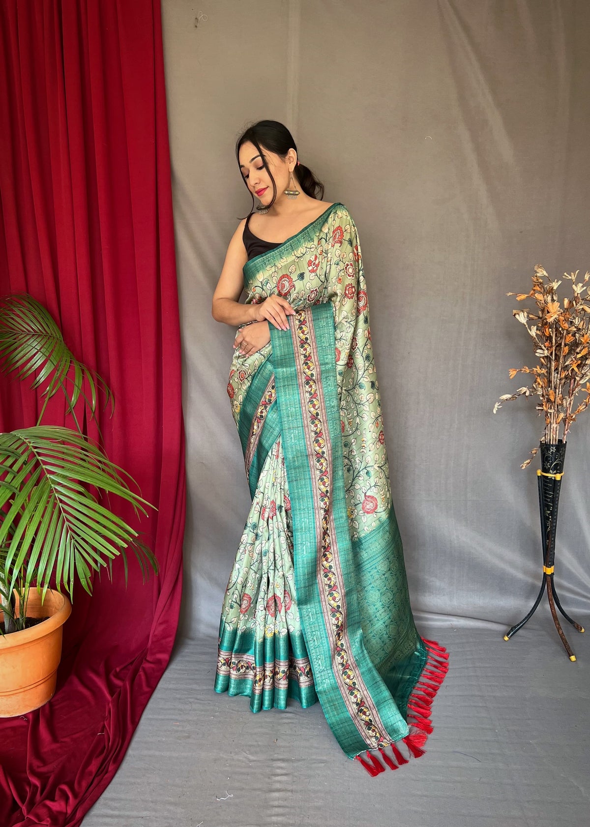 Pure Kanchipuram printed Work saree