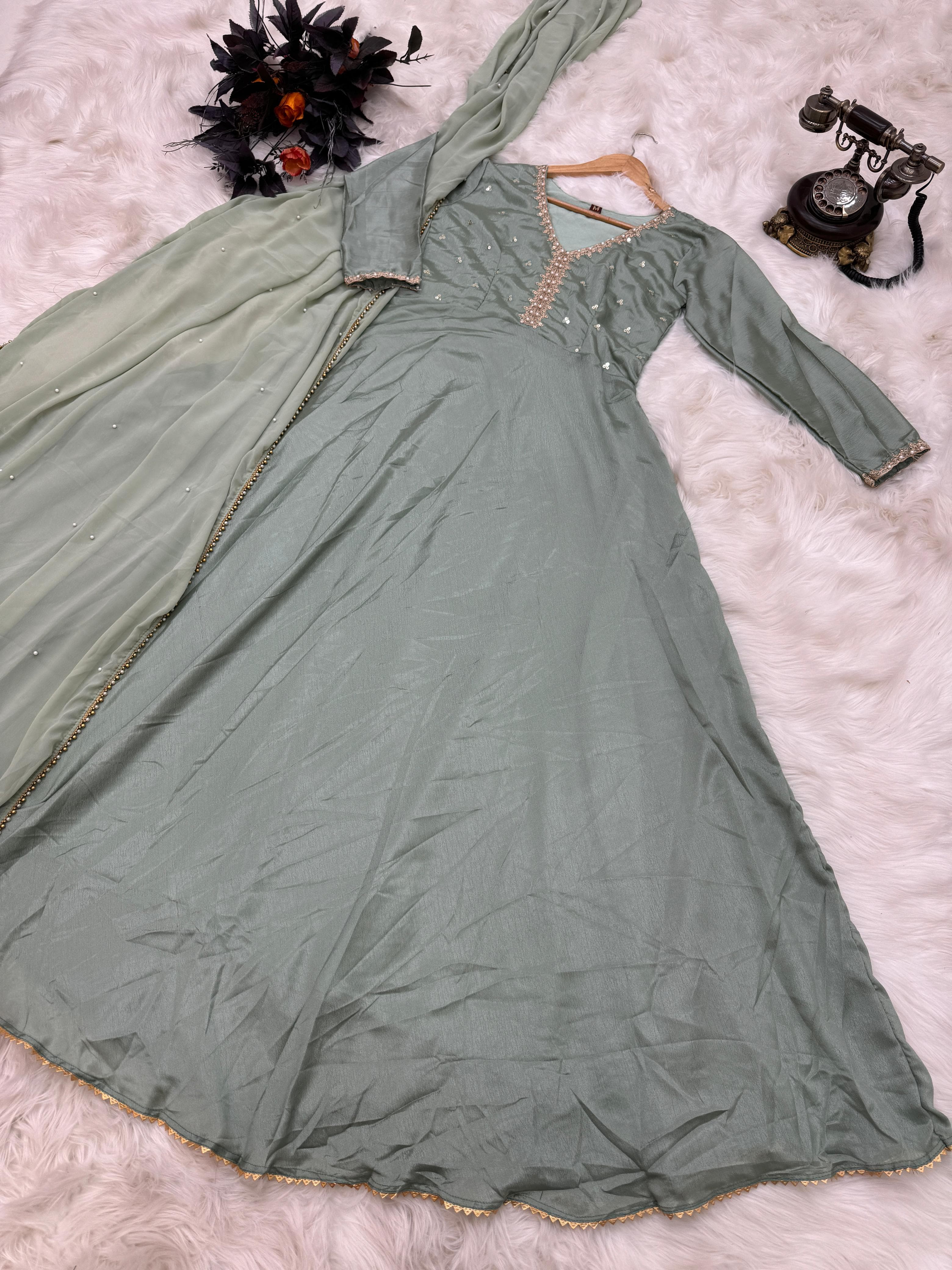 Designer PartyWere Fiono Silk Work Gown