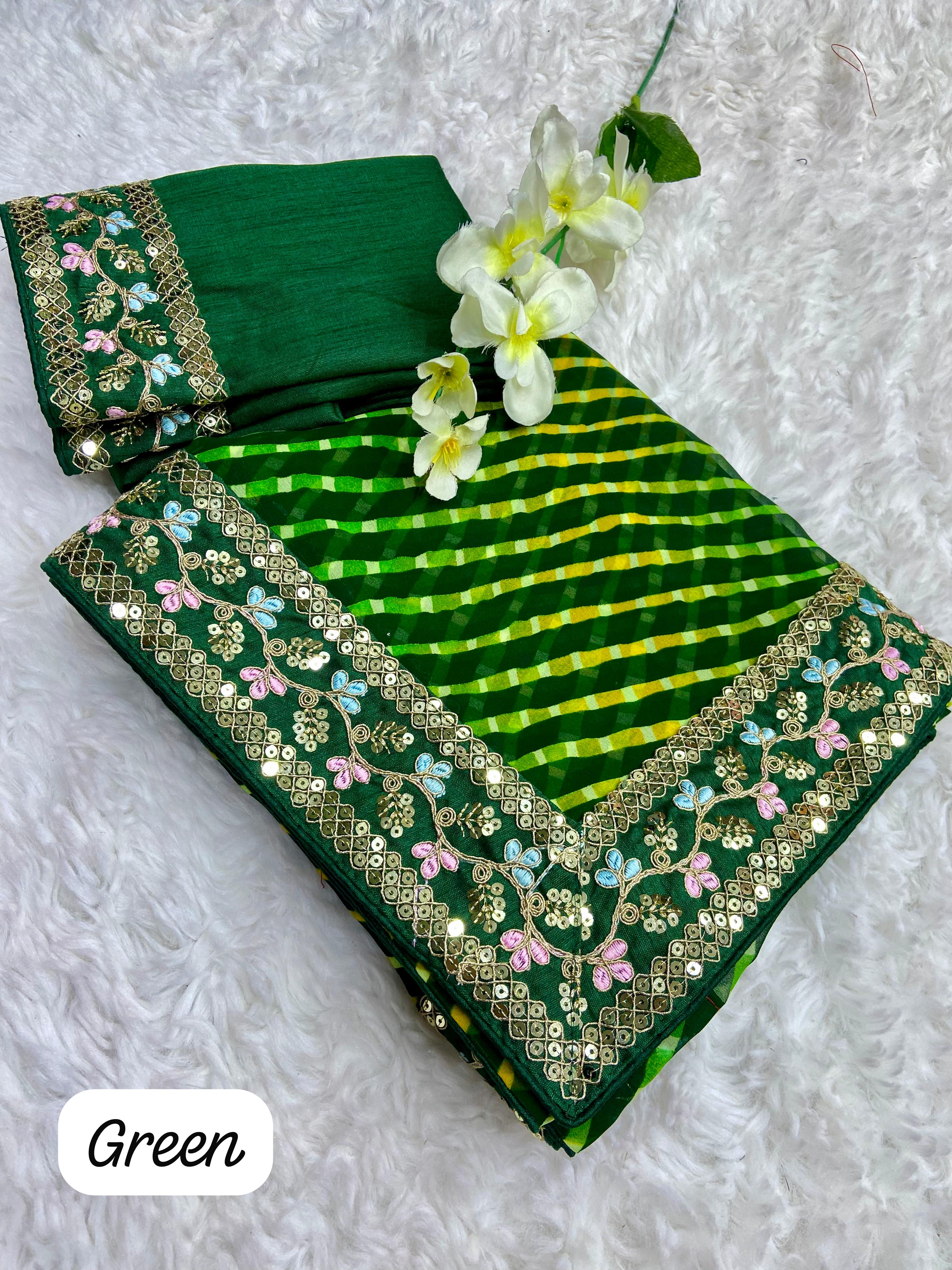 Beautiful Soft Georgette Lehriya Saree