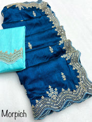 Beautiful Soft Vichitra Silk Saree