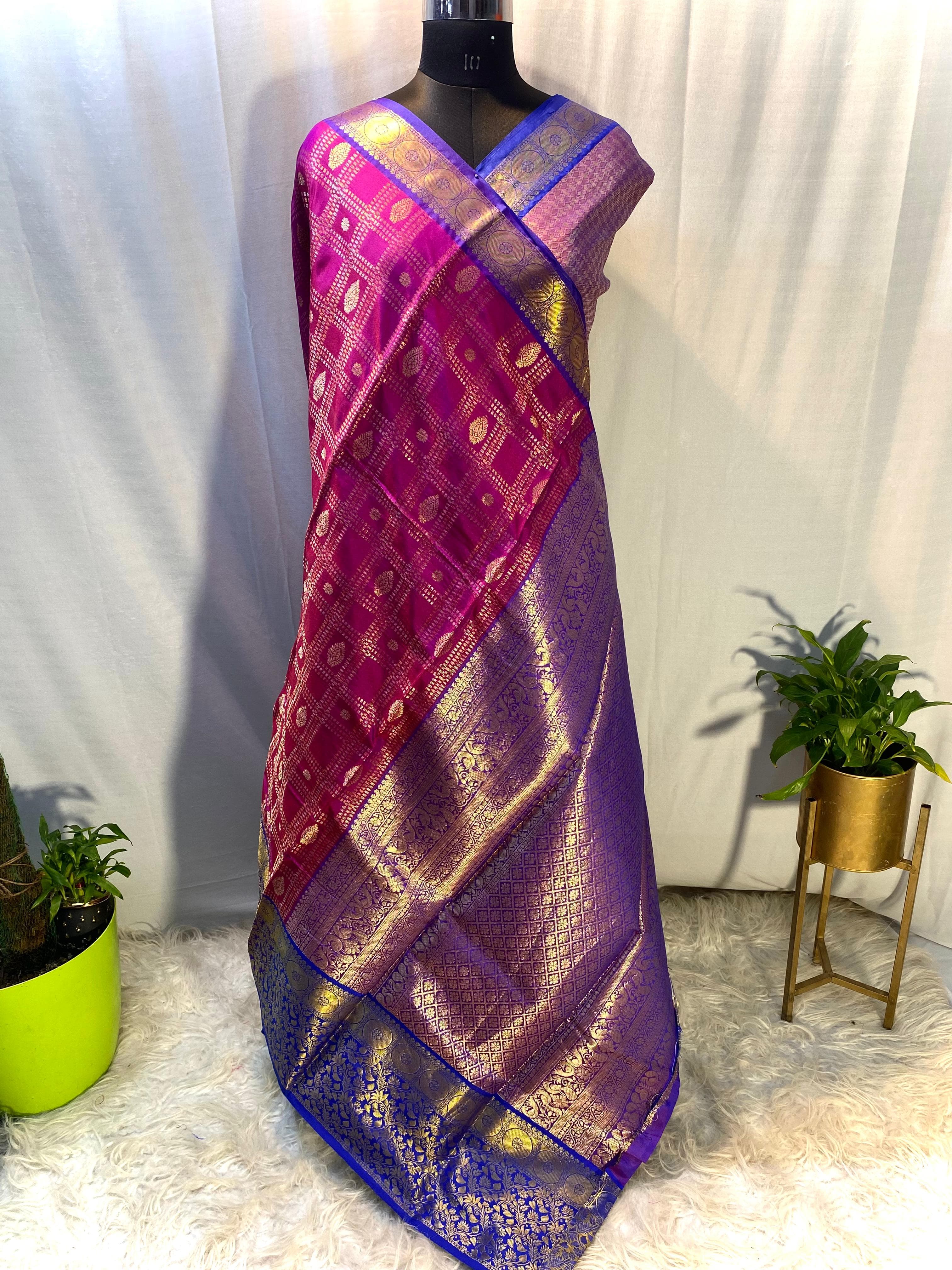 South Indian Special Kanchipuram Silk Zari Weaving Saree