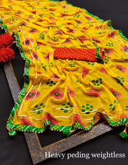 Beautiful Weightless Lehriya Saree