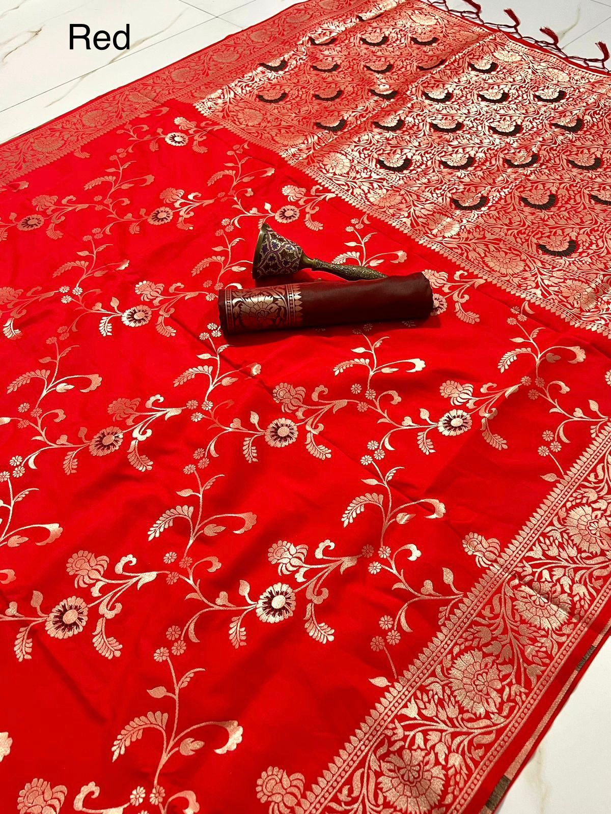 Traditional Pure Heavy Silk Zari With Heavy Minakari Weaving Work Saree