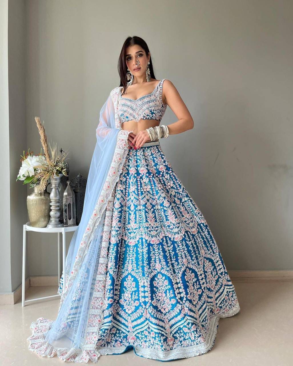 Trending Designer Tafeta Silk Heavy Cording Work Lehenga Choli