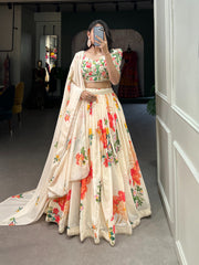 Awesome Floral Printed Georgette Lehenga Choli