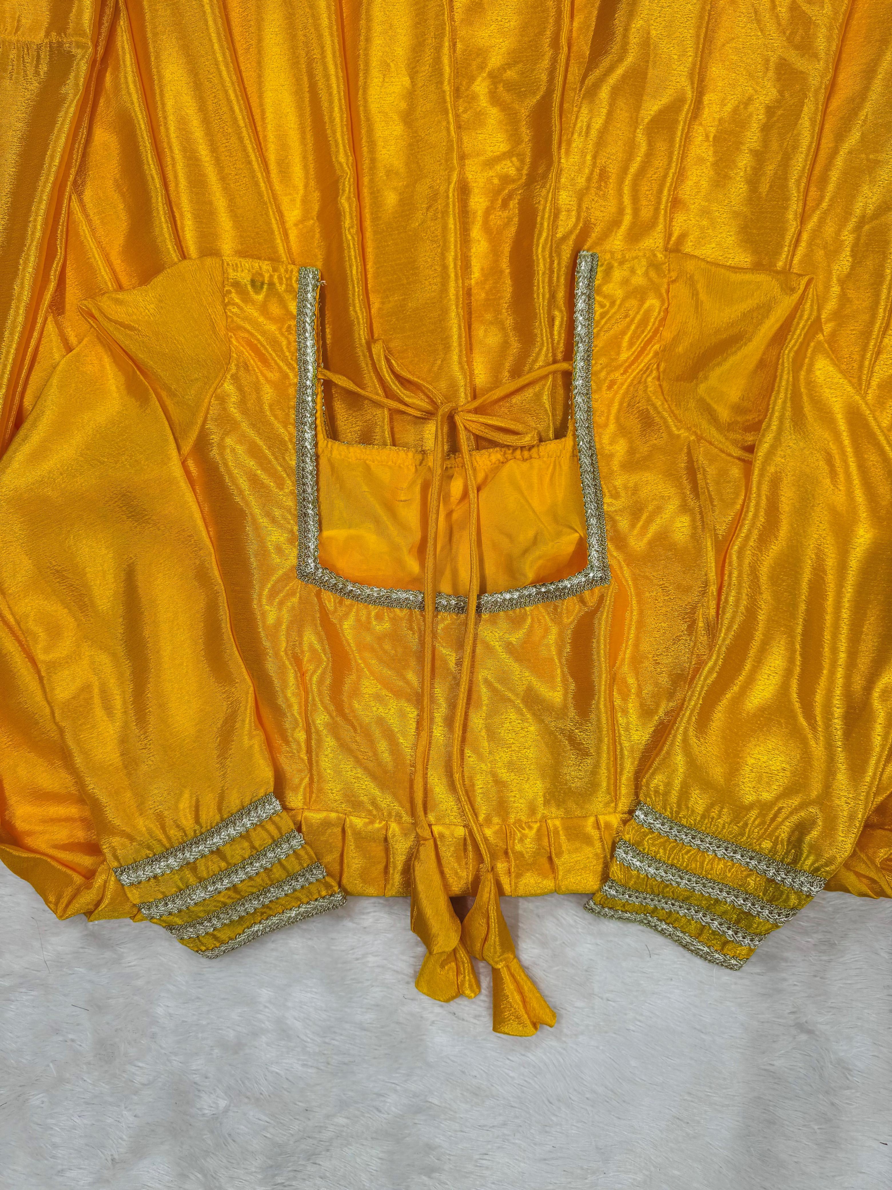 Festive Special Yellow Chinon Silk Gown