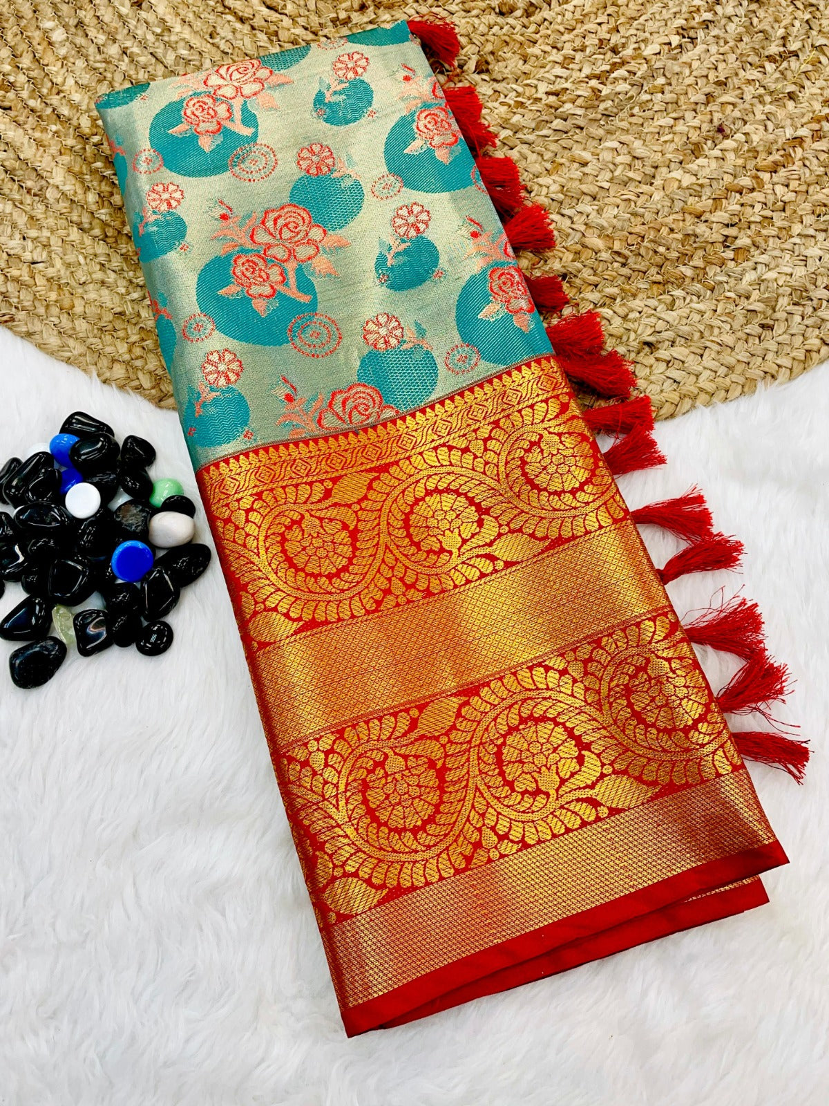 Pure Gold Zari Heavy Banarsi Handloom Kanjivaram Pattu Silk Saree