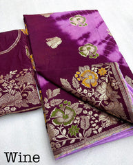 Beautiful Viscos Weaving Sibori Saree