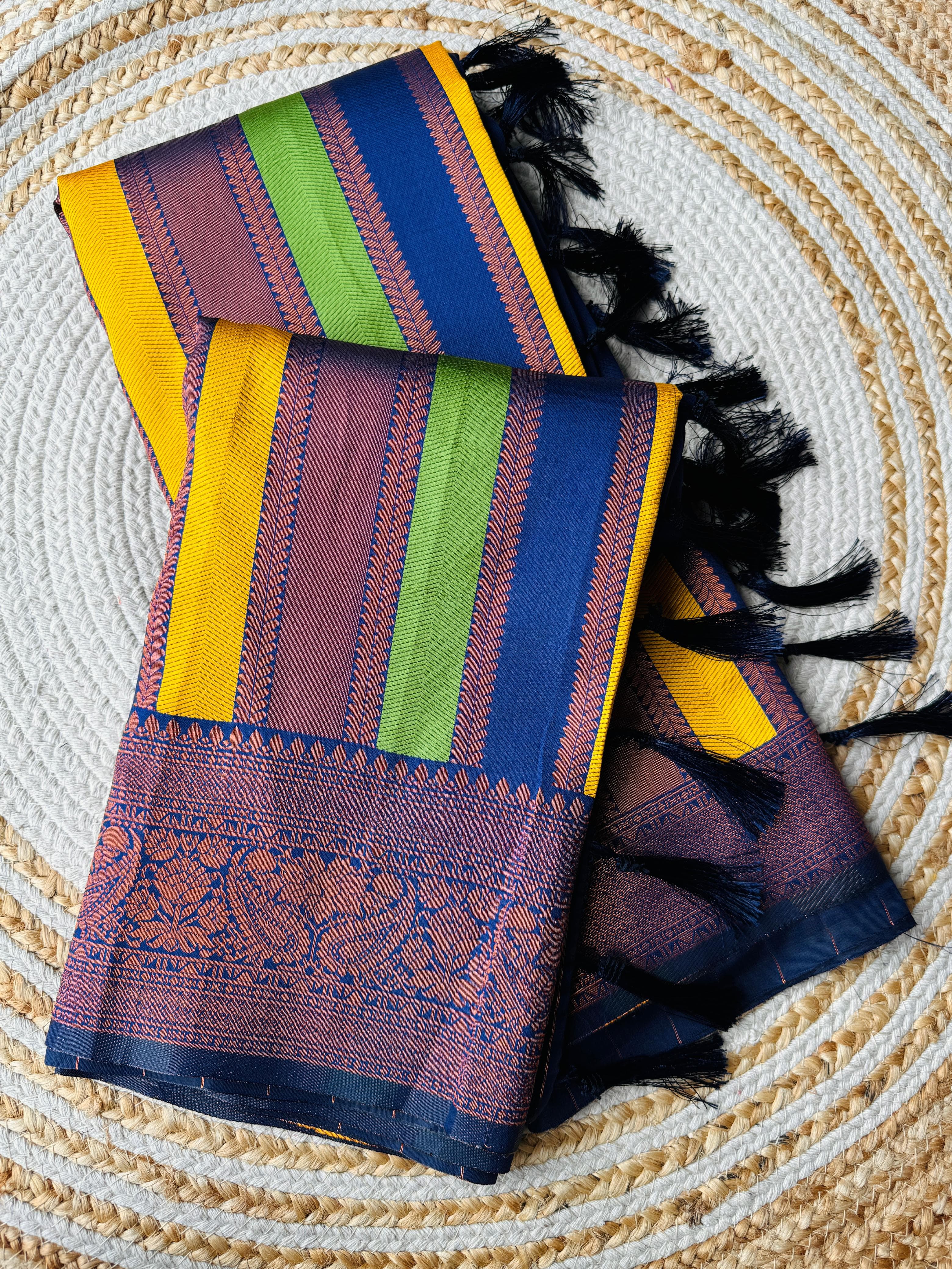 Beautiful Pure Soft Semi Kanjivaram Pattu Silk Saree