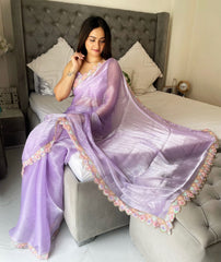 Trending Jimmy Choo Saree With Sequence Lace Border