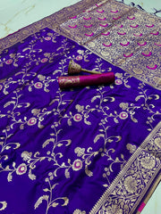 Traditional Pure Heavy Silk Zari With Heavy Minakari Weaving Work Saree