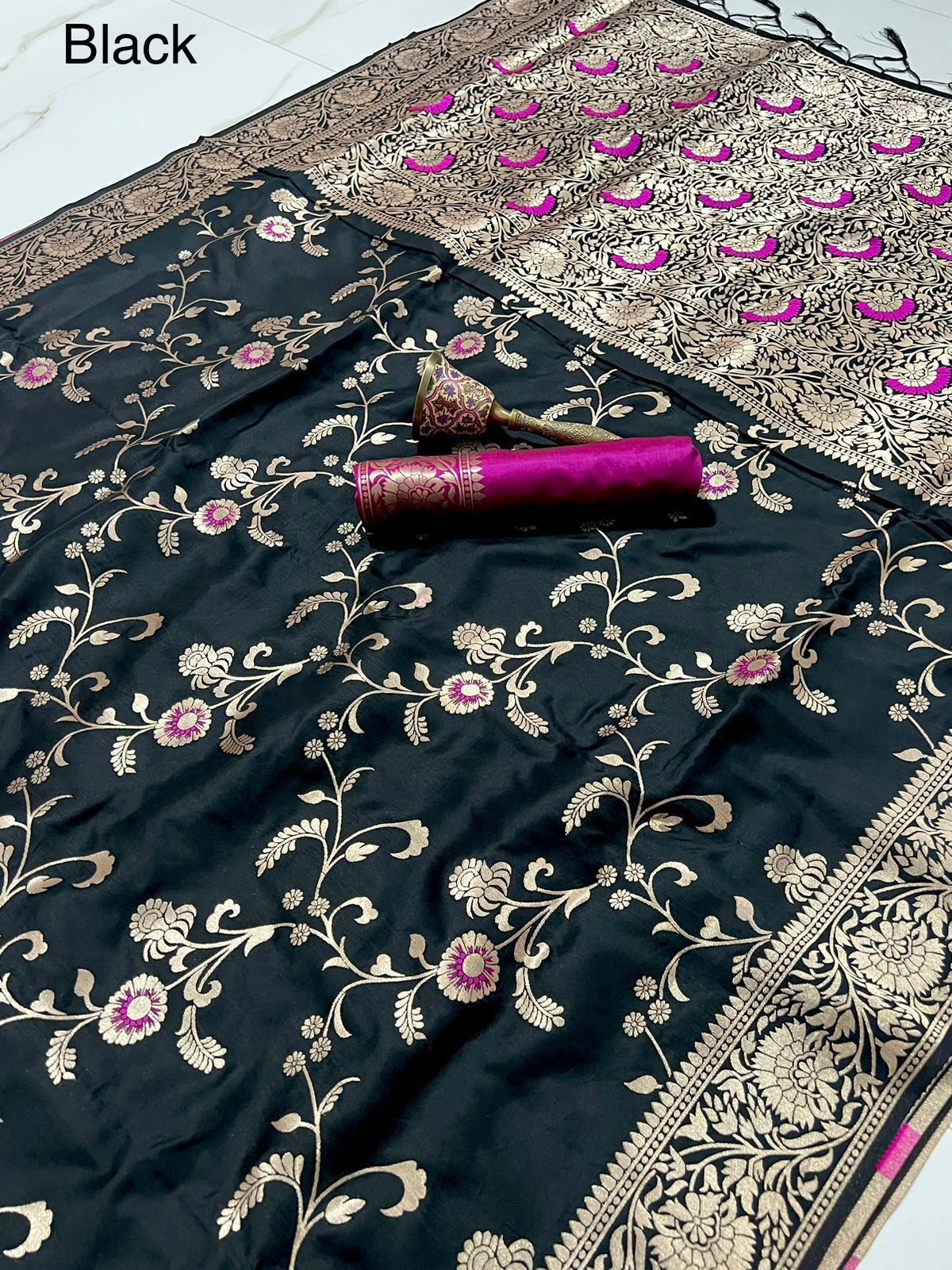 Traditional Pure Heavy Silk Zari With Heavy Minakari Weaving Work Saree