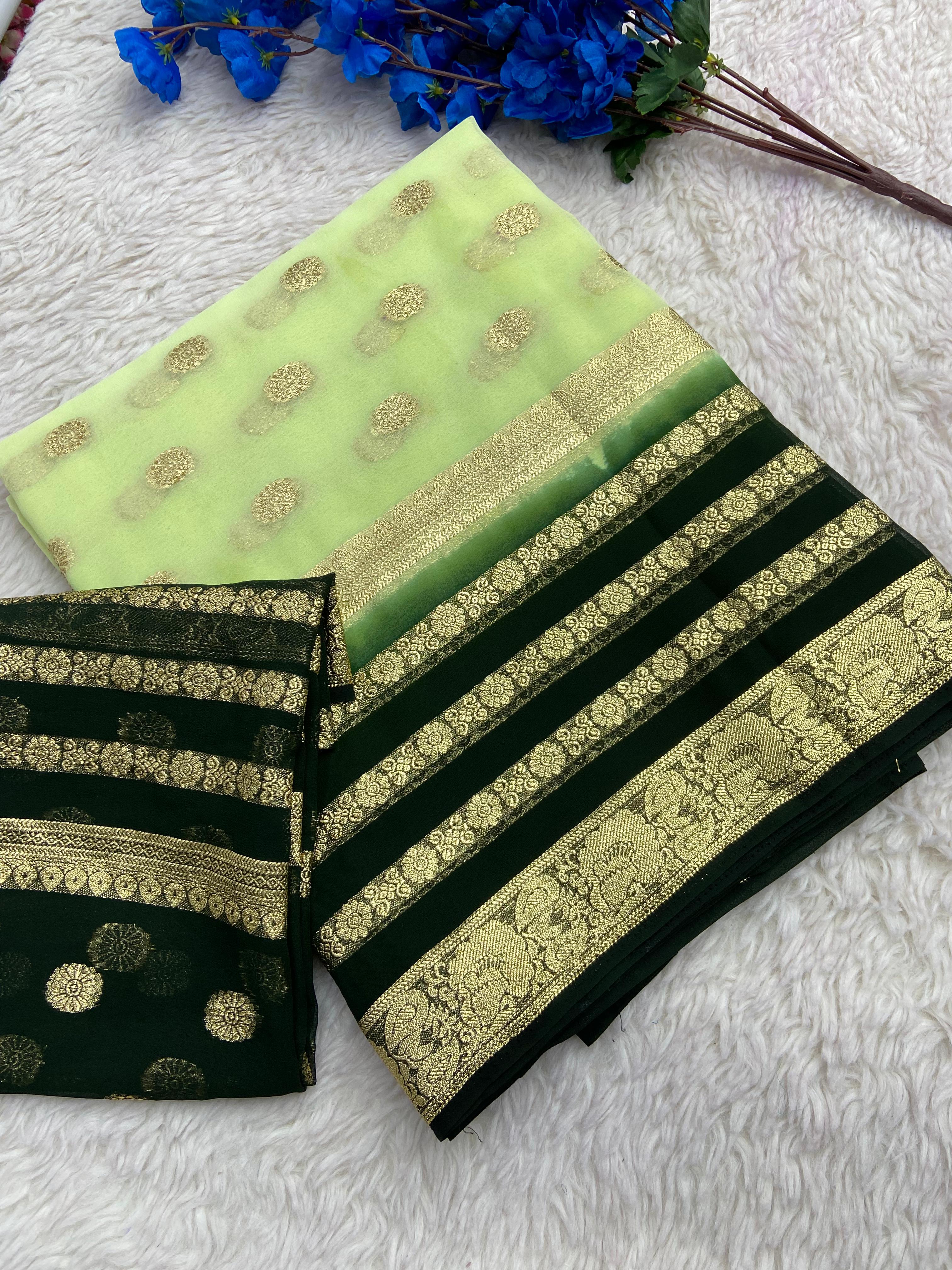 Beautiful Soft Viscose Georgette Jacquard Weaving Saree