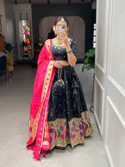 Elegance Georgette Black Lehenga Choli