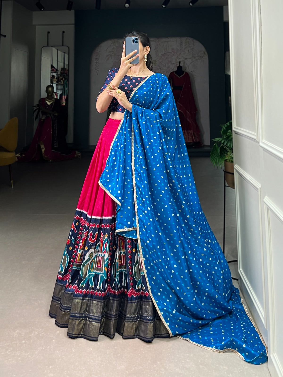 Elevate Your Ethnic Dola Silk Patola Printed Lehenga Choli