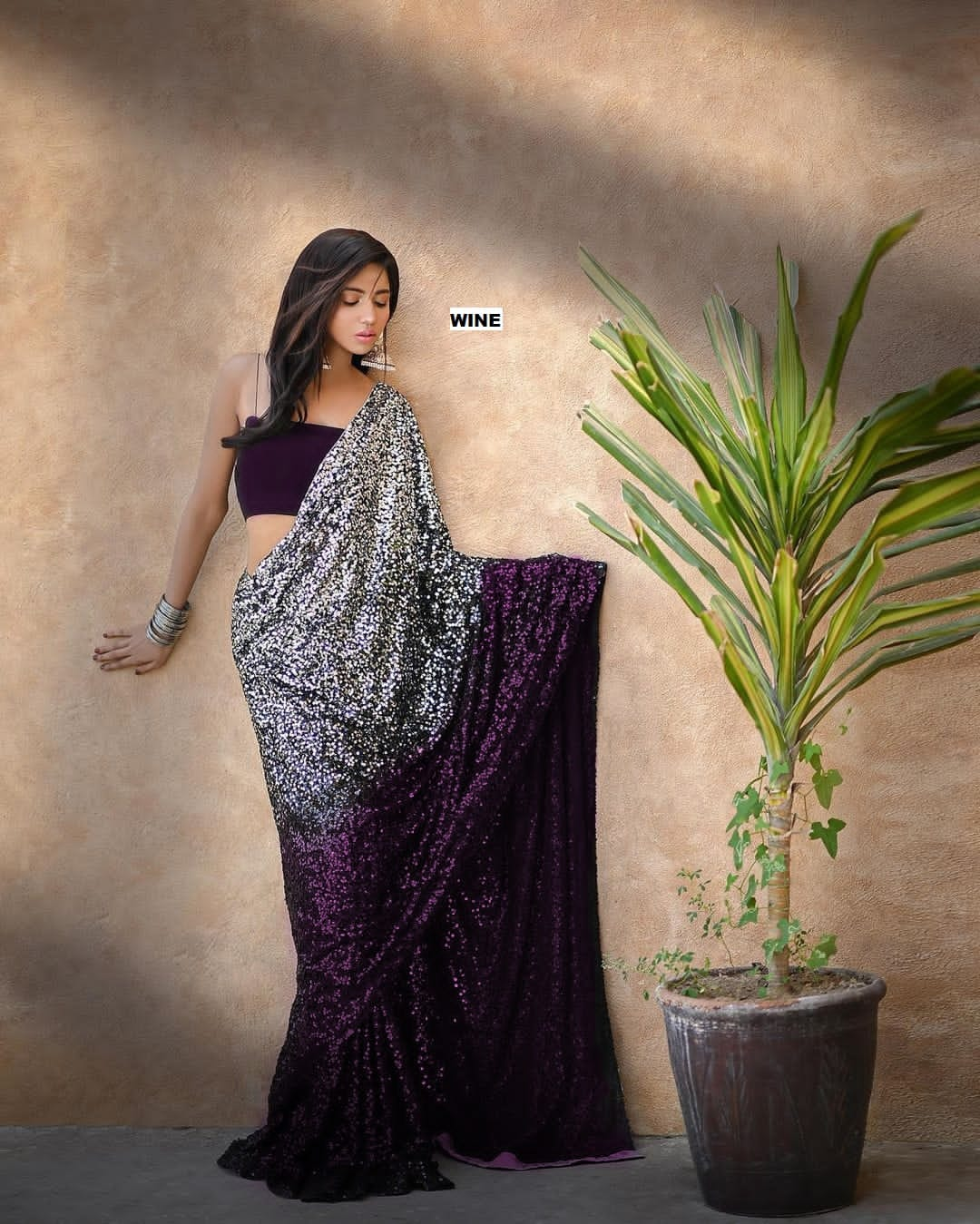 Buy TIMOERA Attractive latest fashion Occasional saree Sequence work saree  for Women's Georgette Saree With Unstitched Embroidered Blouse Piece  Bollywood Style Designer Saree at Amazon.in