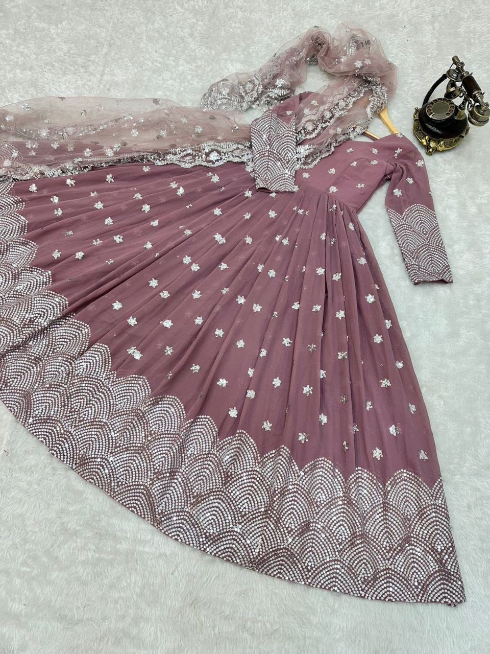 Beautiful Georgette Sequence & Embroidery Work Gown