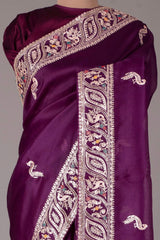 Pure Soft Jimmy Choo Embroidery Work Saree