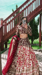 Bride Special Premium Georgette Embellished With Beautiful Embroidery Work Lehenga Choli