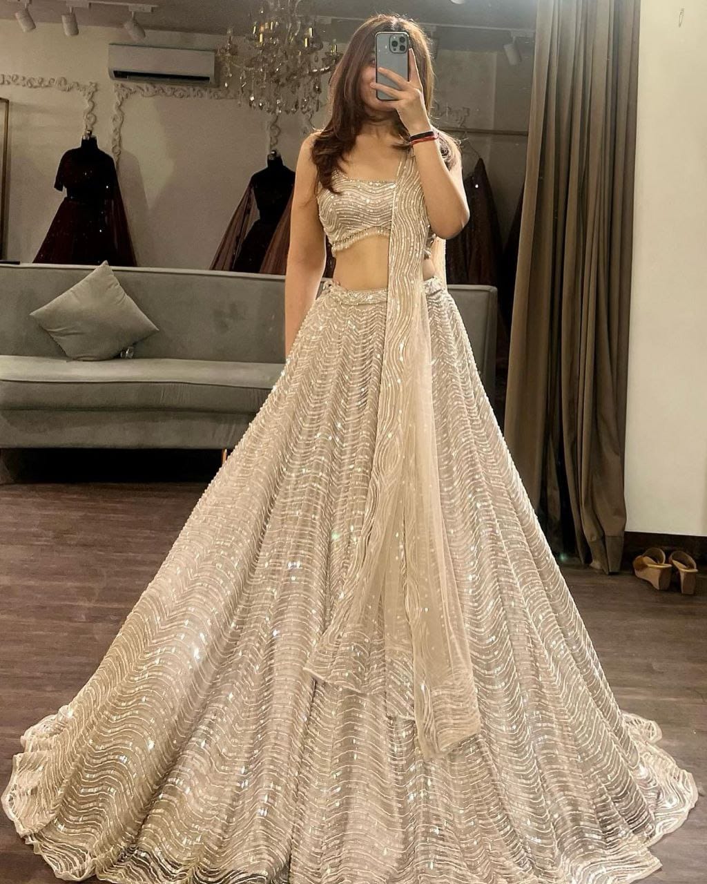 Beautiful Off White Heavy Organza Silk Lehenga Choli