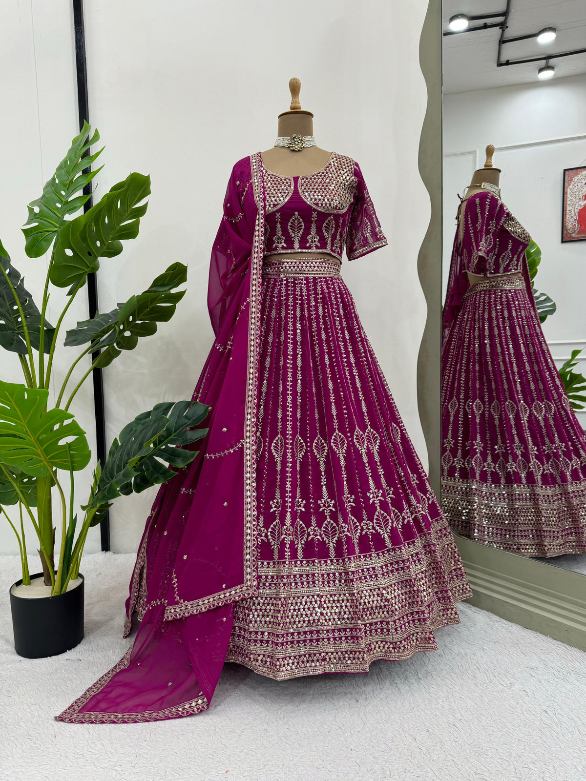 Party wear Georgette Thread & Sequence Work Lehenga Choli