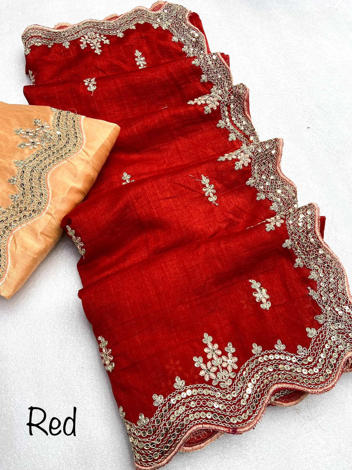 Beautiful Soft Vichitra Silk Saree