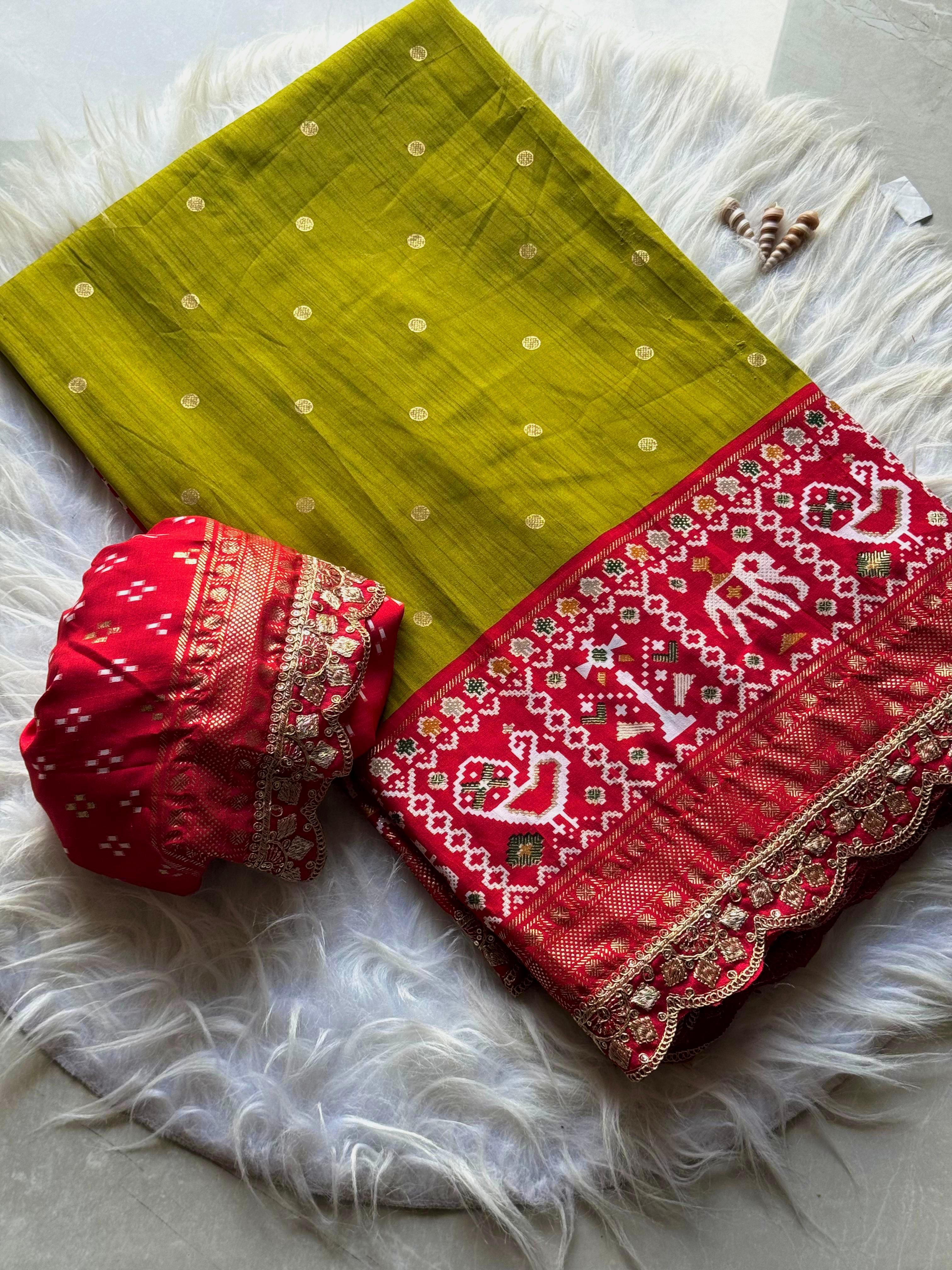 Beautiful Traditional Sigma Silk With Rich Ikkat Pallu Saree