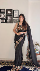 Designer vichitra Silk Work Saree