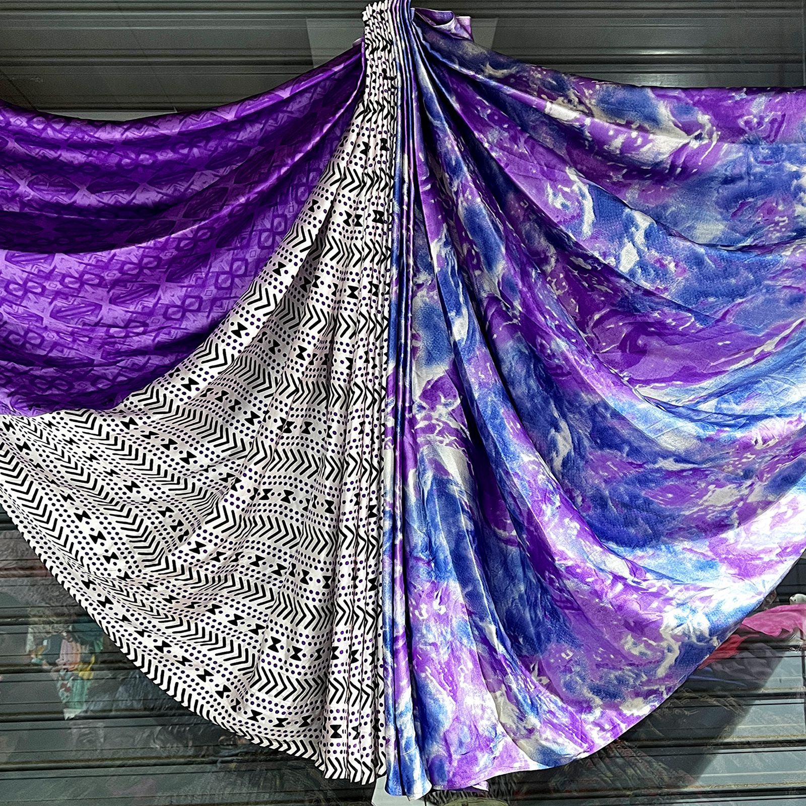 Beautiful Printed Satin Crepe Saree