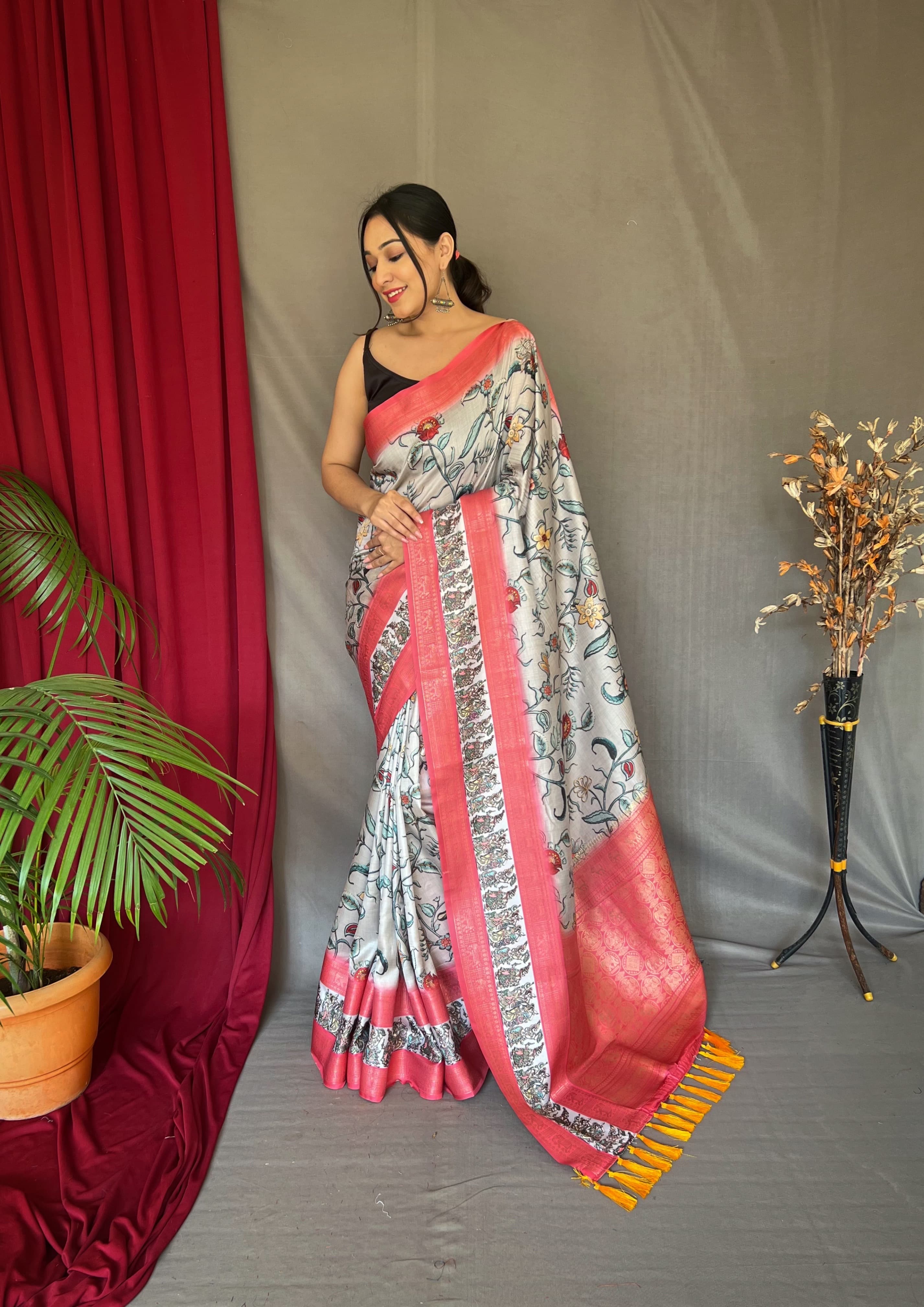 Pure Kanchipuram printed Work saree