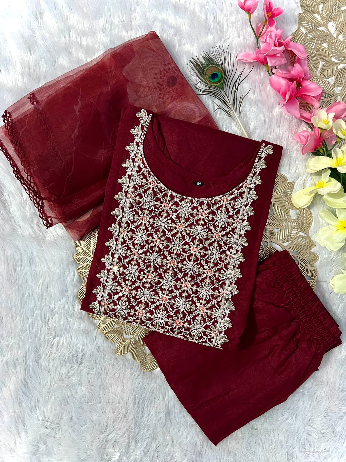 Beautiful Girlish Designer Kurti Pent Dupatta Set