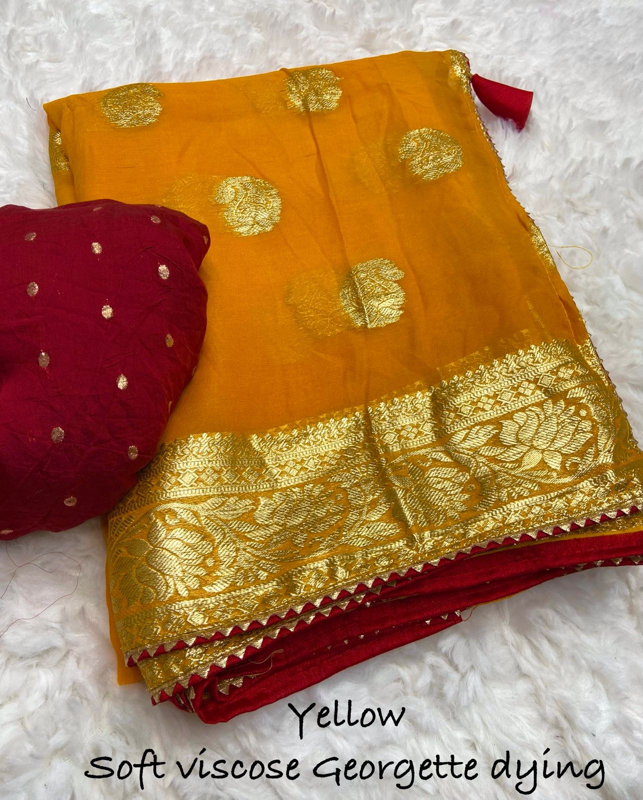 Beautiful Soft Viscose Weaving Georgette work Saree