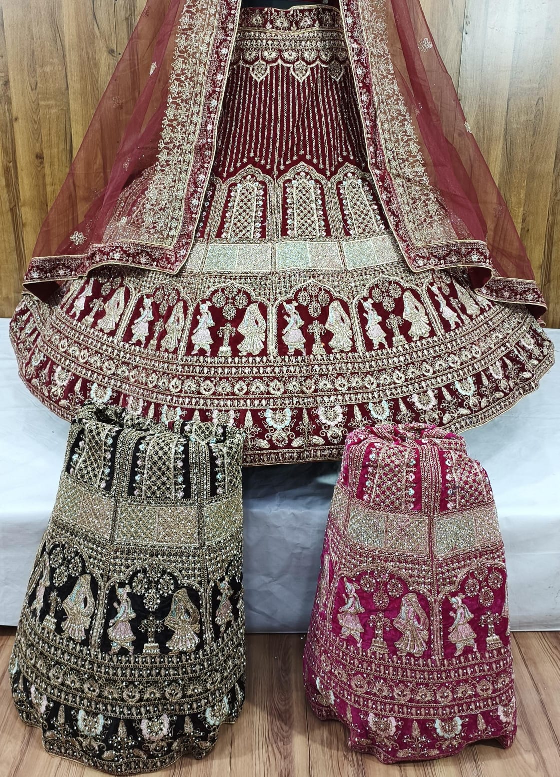 Designer Zarkan & Diamond Work Heavy Bridal Lehenga Choli