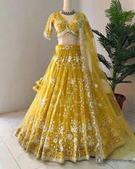 Beautiful Soft Net Thread Sequence Work Lehenga choli