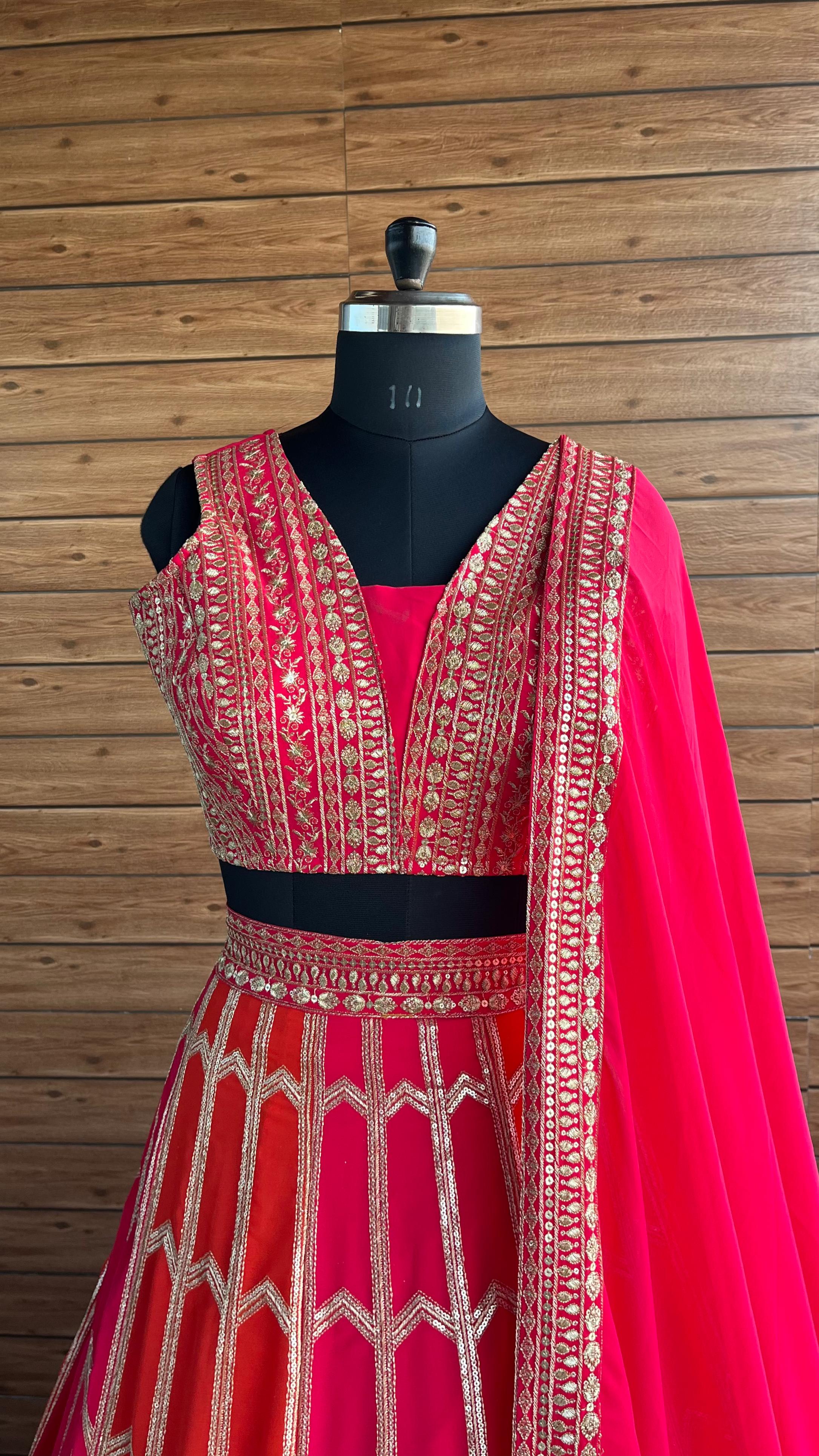 Party-wear Georgette Thread With Sequence Work Lehenga choli