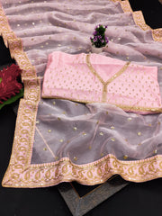 Beautiful Organza Butti Work Saree