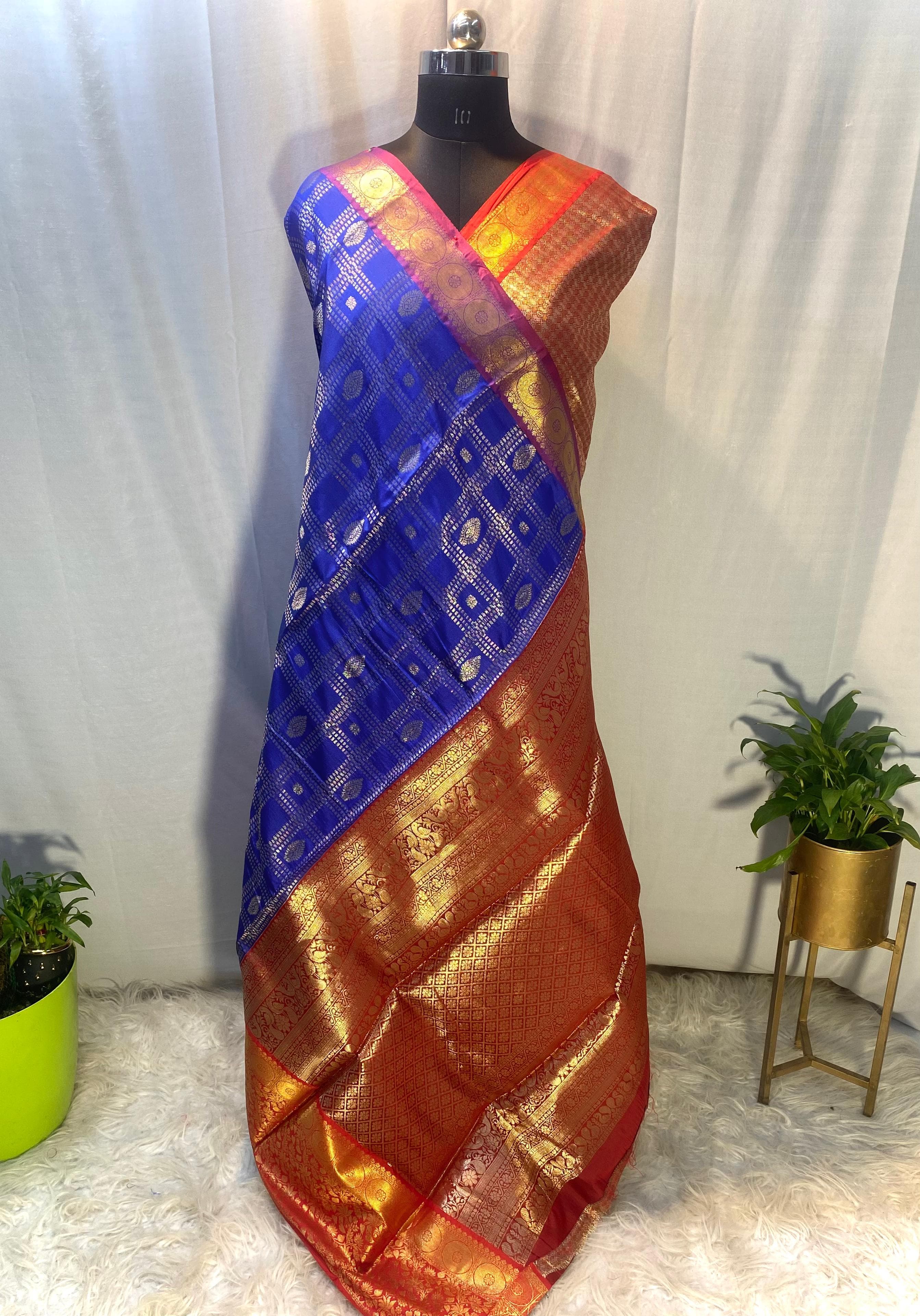 South Indian Special Kanchipuram Silk Zari Weaving Saree