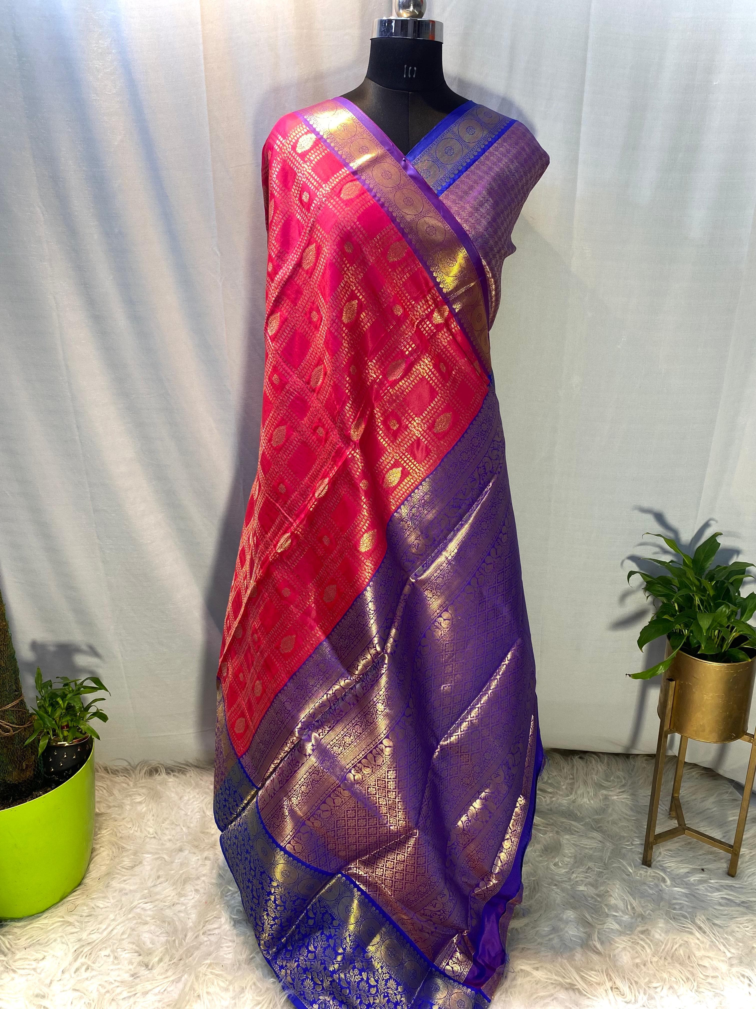 South Indian Special Kanchipuram Silk Zari Weaving Saree