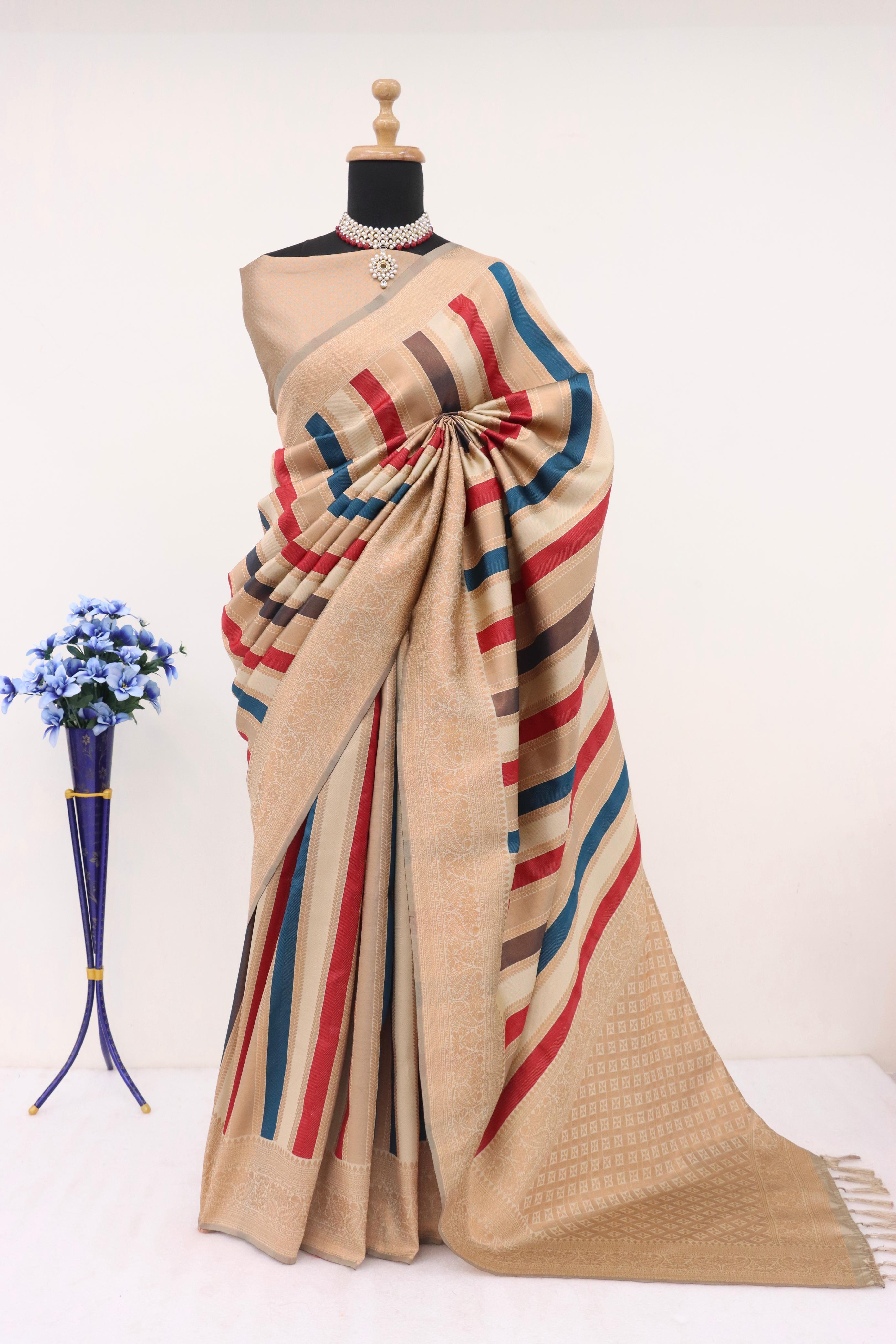 Pure Soft Premium Semi Kanjivaram Pattu Saree With Paithani Pallu