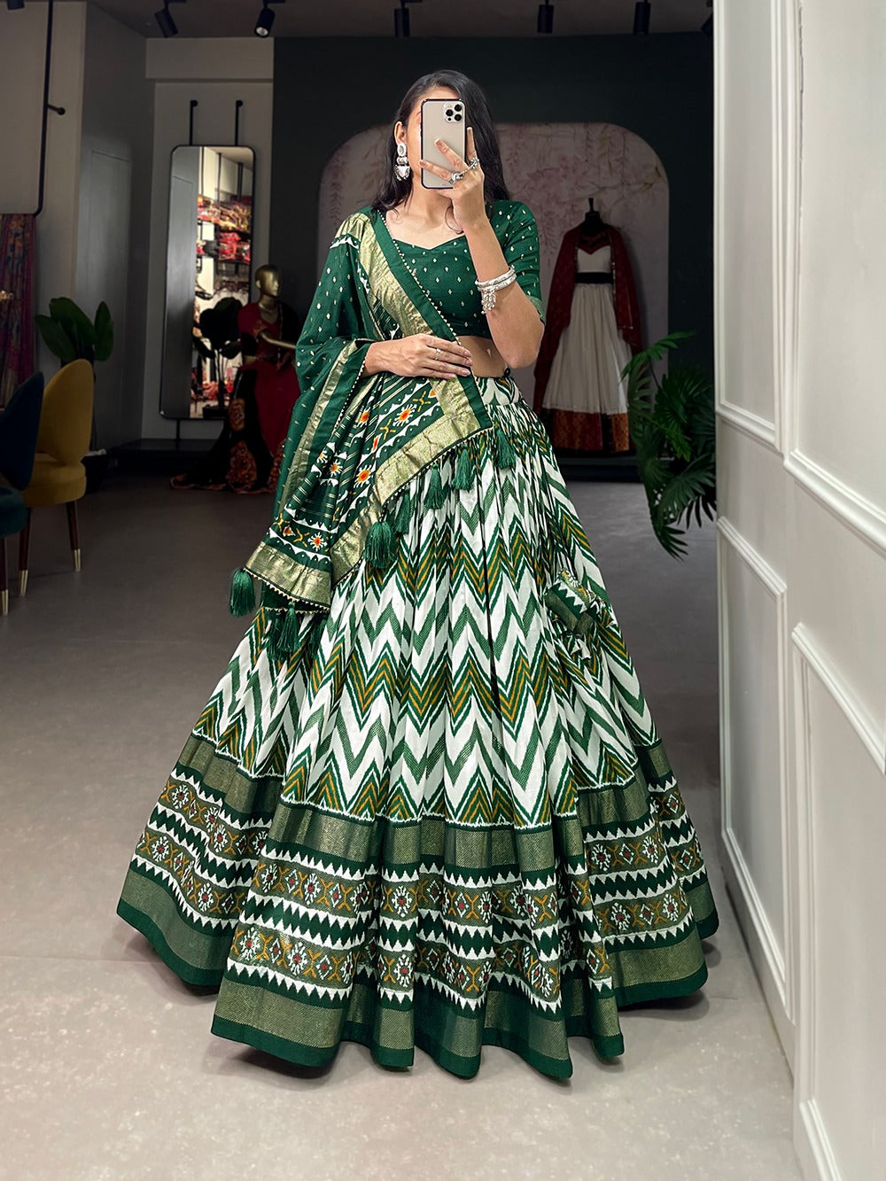 Prittest Leheriya Style Tusser Silk Lehenga Choli – Dharm Fashion Villa