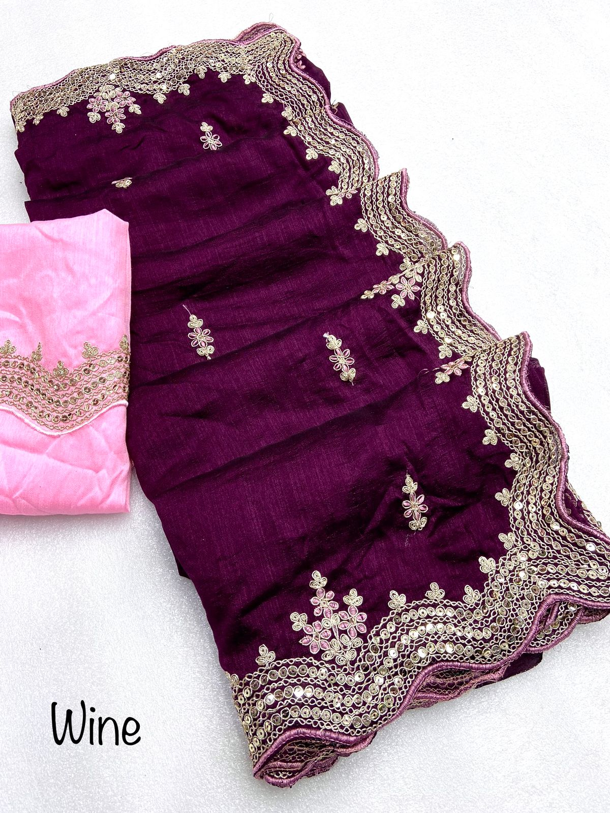 Beautiful Soft Vichitra Silk Saree