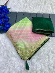 Colorful Heavy C-Pallu Gotapatti Work On Allover Saree With Butti