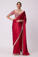 Hot Red Rangoli Silk Bollywood Designer Saree